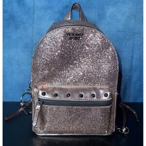 Victoria’s Secret Pink Mini Backpack Sequin Sparkly Bag 2 Pocket Zipper Closure